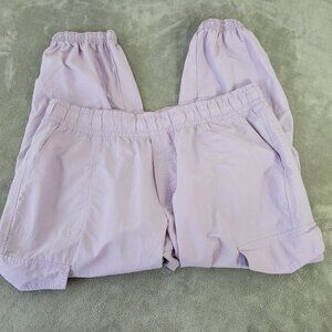 Old Navy XXL Lavender Nylon Cargo Jogger Pants Drawstring Pockets PUR32E